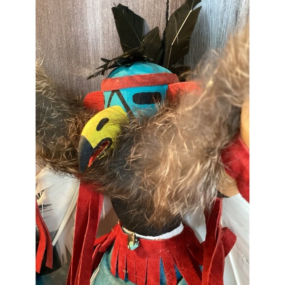 Kachina Doll EAGLE DANCER Signed /Number Fyazzie Eagle 11" T x 14"W Rain Weather - Picture 14 of 16